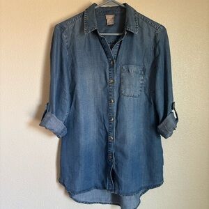 Chico's Lightweight Blue Denim Top